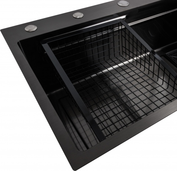 Мойка для кухни Handmade 75х45A PVD водопад черный (000039689) 