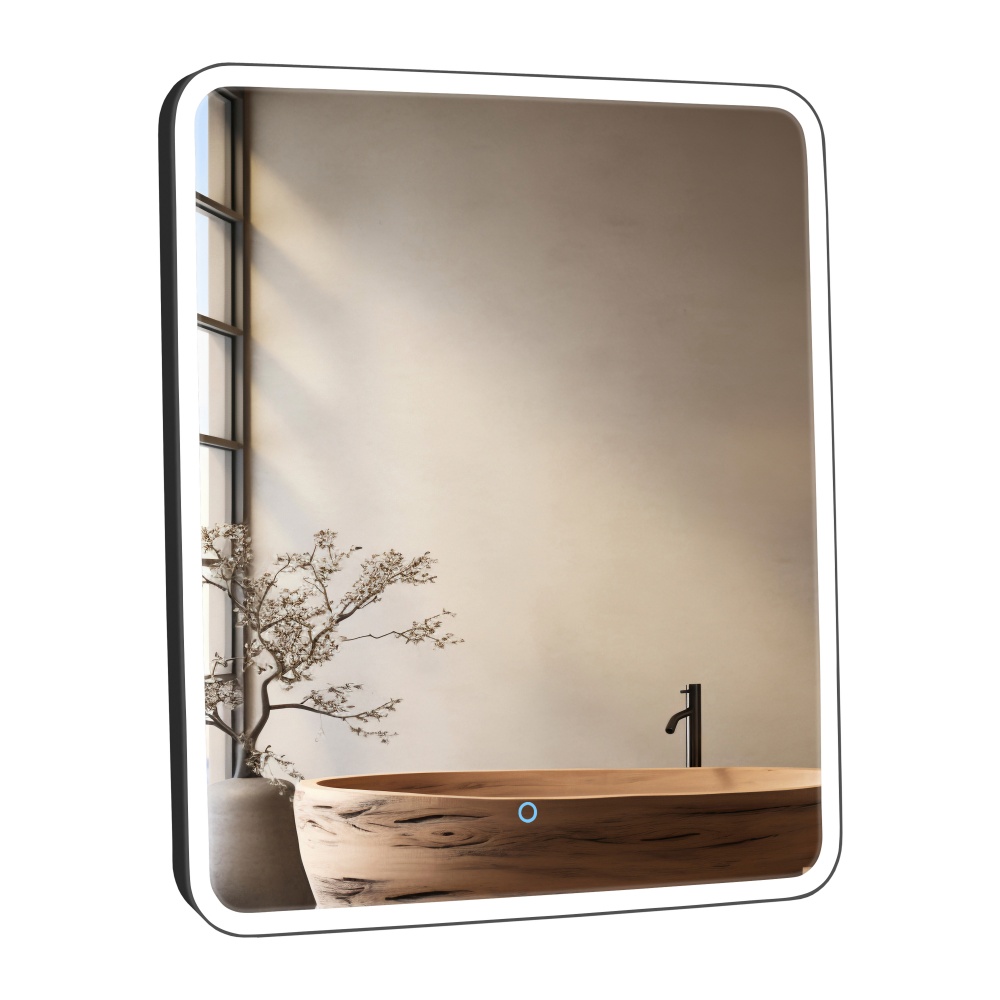 Зеркало со встроенной подсветкой Aqua Rodos Donato black 60х70 sensor