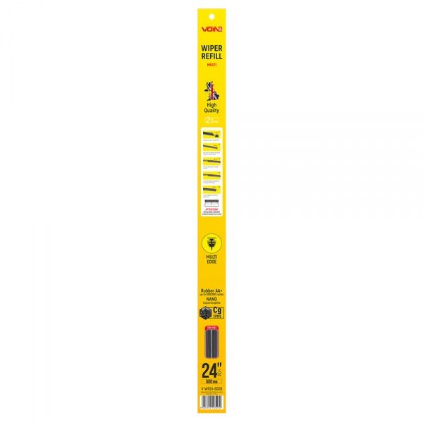Резинка щетки стеклоочистителя Voin пластиковая основа 6 мм 600 мм 2 шт.