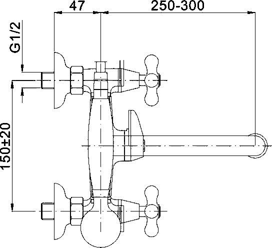 Смеситель для ванны Ferro RETRO XR11AG