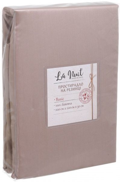 Простынь на резинке Exclusive Solid 200x200 см бежевый La Nuit 