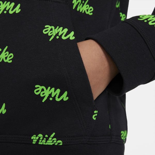 Джемпер Nike B NSW SCRIPT AOP PO DB3257-010 р. XL черно-зеленый