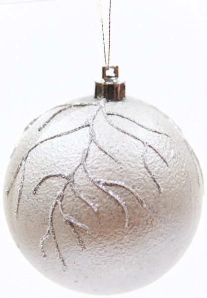 Шар новогодний Искра серебро