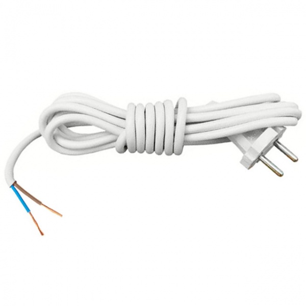 Кабель с вилкой Neomax без заземления белый 1,5 м 