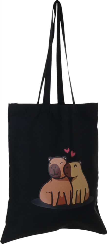 Экосумка Влюбленные капибары 420х350 (600) черный