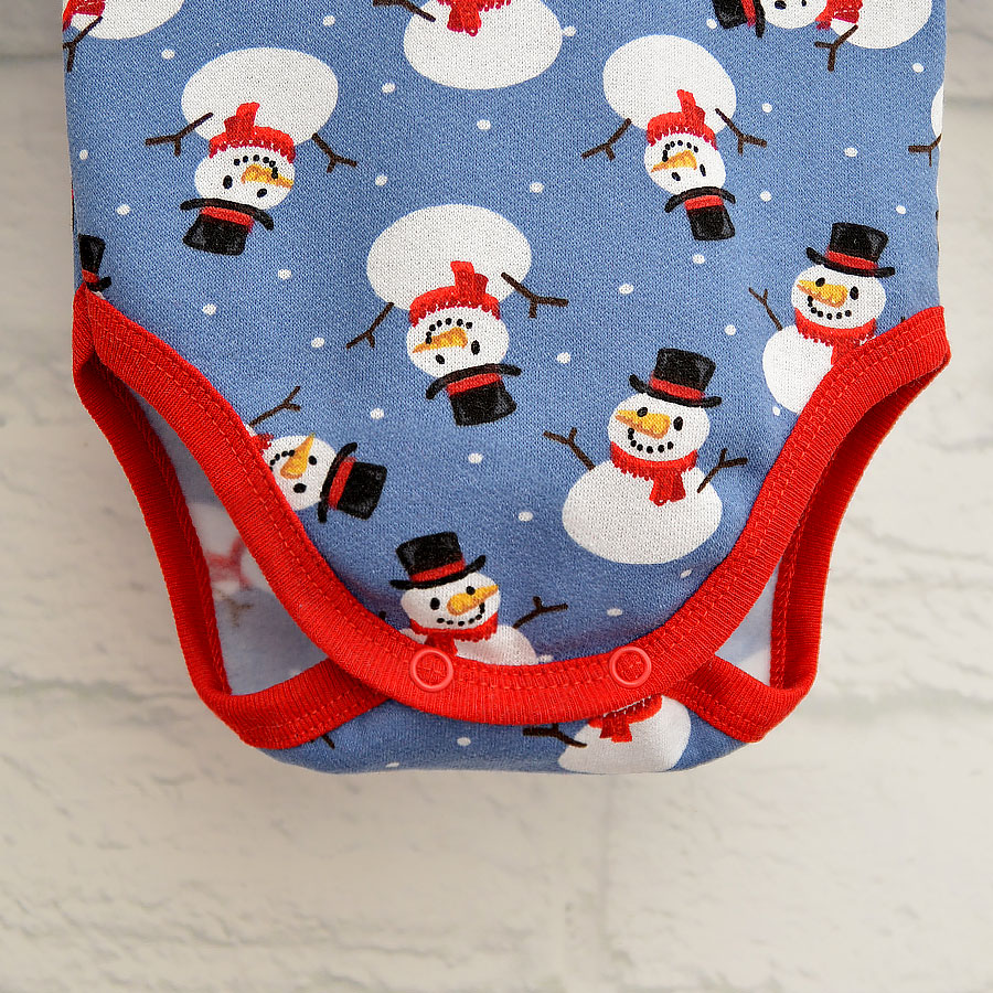 Боди детское унисекс Blanka Снеговик р.74-80 синий 110891