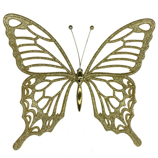 Прикраса новорічна MISLT Метелик середній 15x15 см J0003-3 