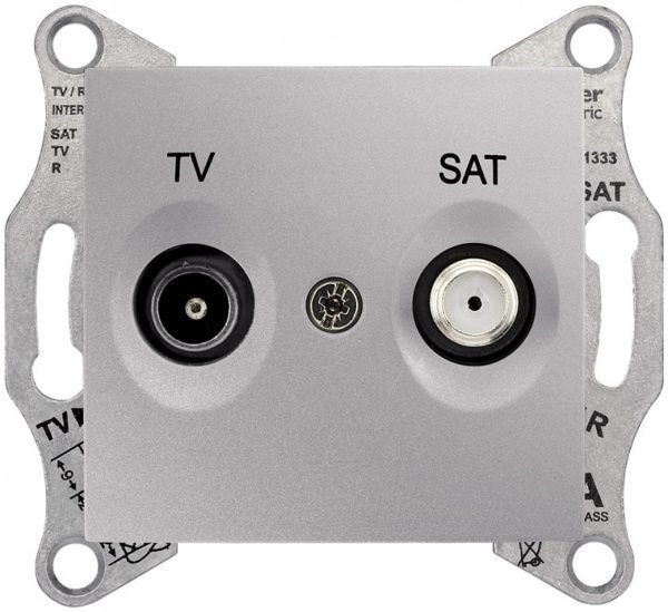 Розетка TV+SAT кінцева Schneider Electric Sedna алюміній SDN3401660
