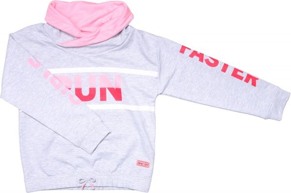 Свитшот LINCOLN&SHARKS р.164 серый/красный/розовый 