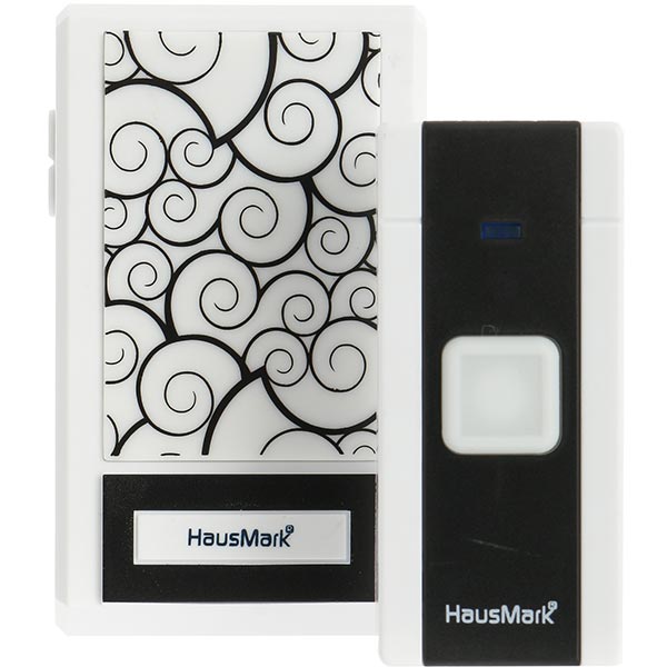 Дзвінок бездротовий HausMark білий із чорним WSD-8528-BK7