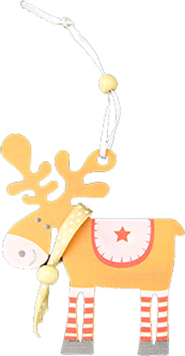 Подвеска Олень яркий 12 см разноцветный 1220306