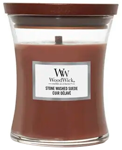 Свеча ароматическая Woodwick Medium Stone Washed Suede 275 г 