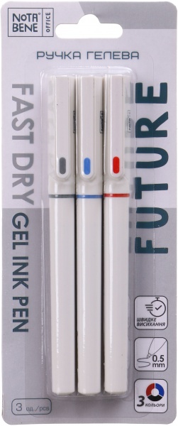 Набор ручек гелевых Nota Bene Future 3 шт. 