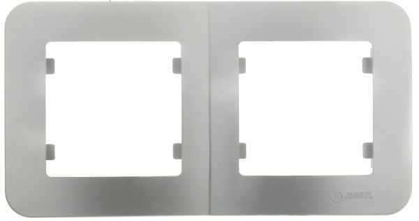 Рамка двухместная Makel Lillium Natural горизонтальная серебристый