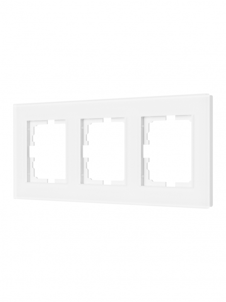 Рамка тримісна Lezard Vesna горизонтальна білий матовий 742-5380-148
