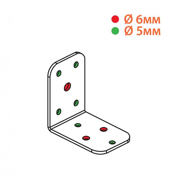 Уголок перфорированный Kolchuga равносторонний 60x60x40 мм 2,5 мм