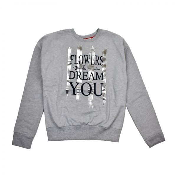 Свитшот для девочки ALG 78625 р.140 серый 