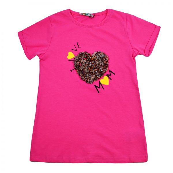 Футболка для девочки ALG I Love Mom 720426 р.152 темно-розовый 