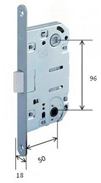 Дверний замок міжкімнатний STV Medium 96 мм полірований нікель