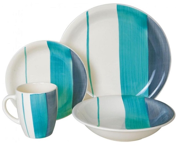 Сервіз столовий Keramia Blue Turquoise Keramia 16 предметів на 4 персони 24-237-100