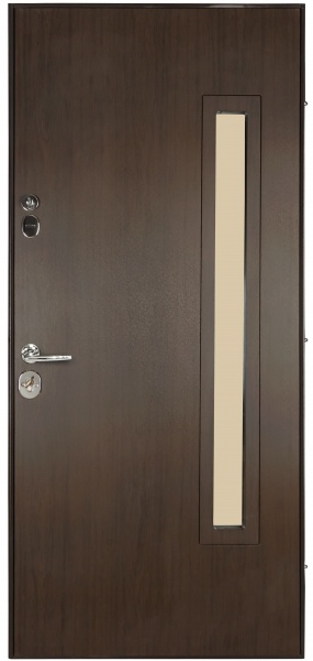 Дверь входная Булат Термо House-705 стеклопакет венге темный 2050x950 мм левая