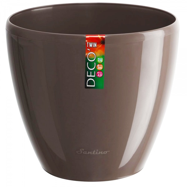 Вазон пластиковий Santino Deco Twin круглий 1,5 л шаде 