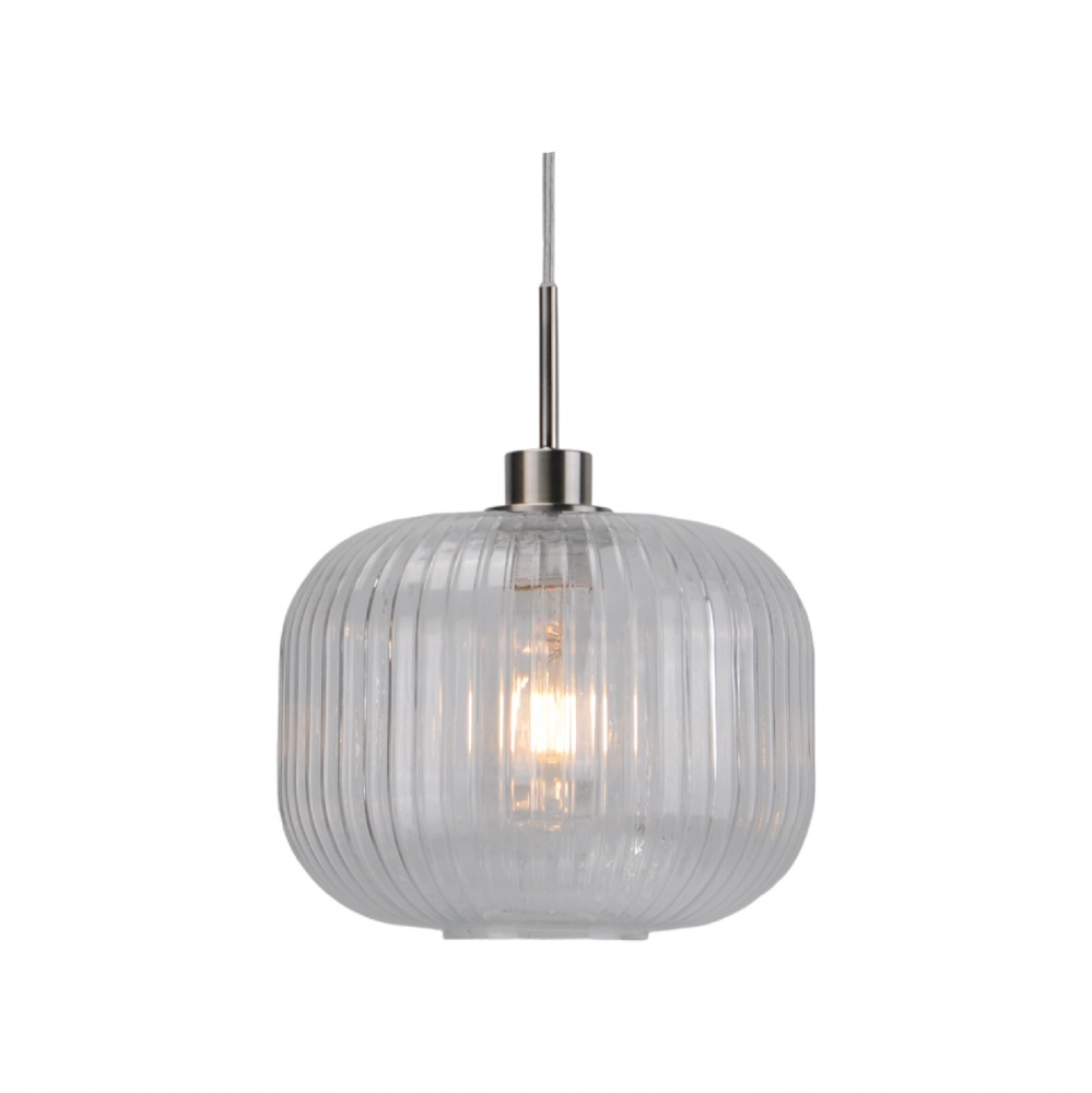 Підвіс Miorro Bravo 120х25 сатин.нікель/прозора метал/скло 1x40 Вт E27 сатин 51-310-007