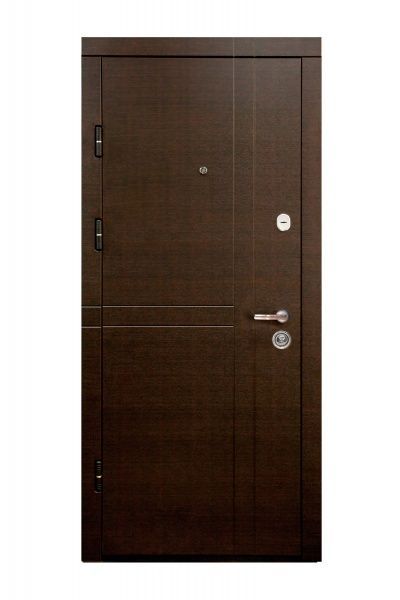 Дверь входная Министерство дверей ПК 180/161 венге горизонт темный / царга белая текстура 2050x960мм левая