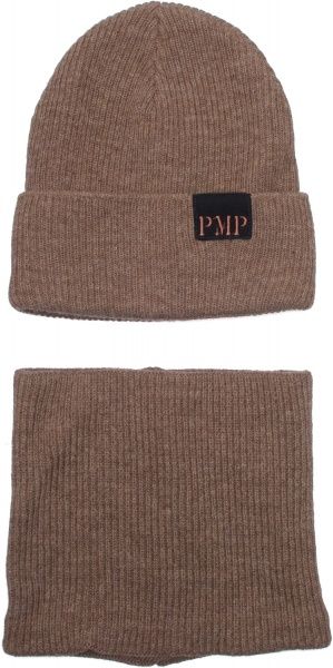 Комплект шапка + снуд унисекс Pompona р.52-54 коричневый 20 Z P 80 k 