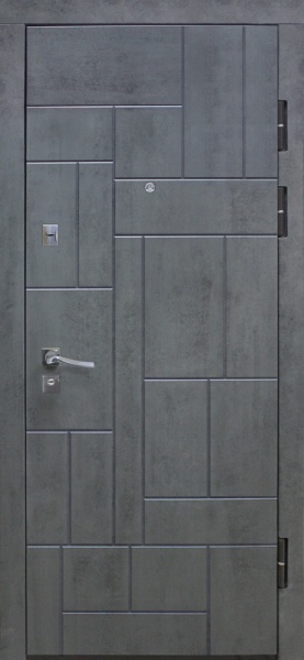 Двері вхідні TM Riccardi Urban 2-B MS бетон темний / дуб latte line 2050x960мм ліві