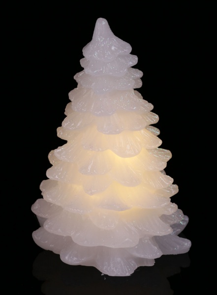 Свеча электрическая в форме елки белая 9х9912 см ACC674310 