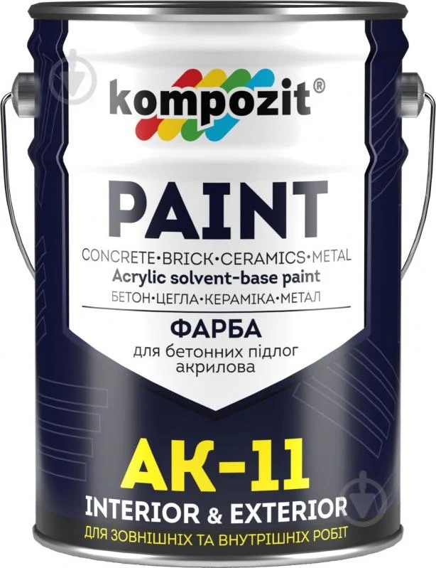 Фарба Kompozit для бетонної підлоги АК-11 RAL 7024 графіт мат 10кг