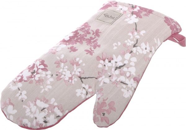 Прихватка-рукавиця Квітка рожева 29x15 см сірий із рожевим La Nuit 