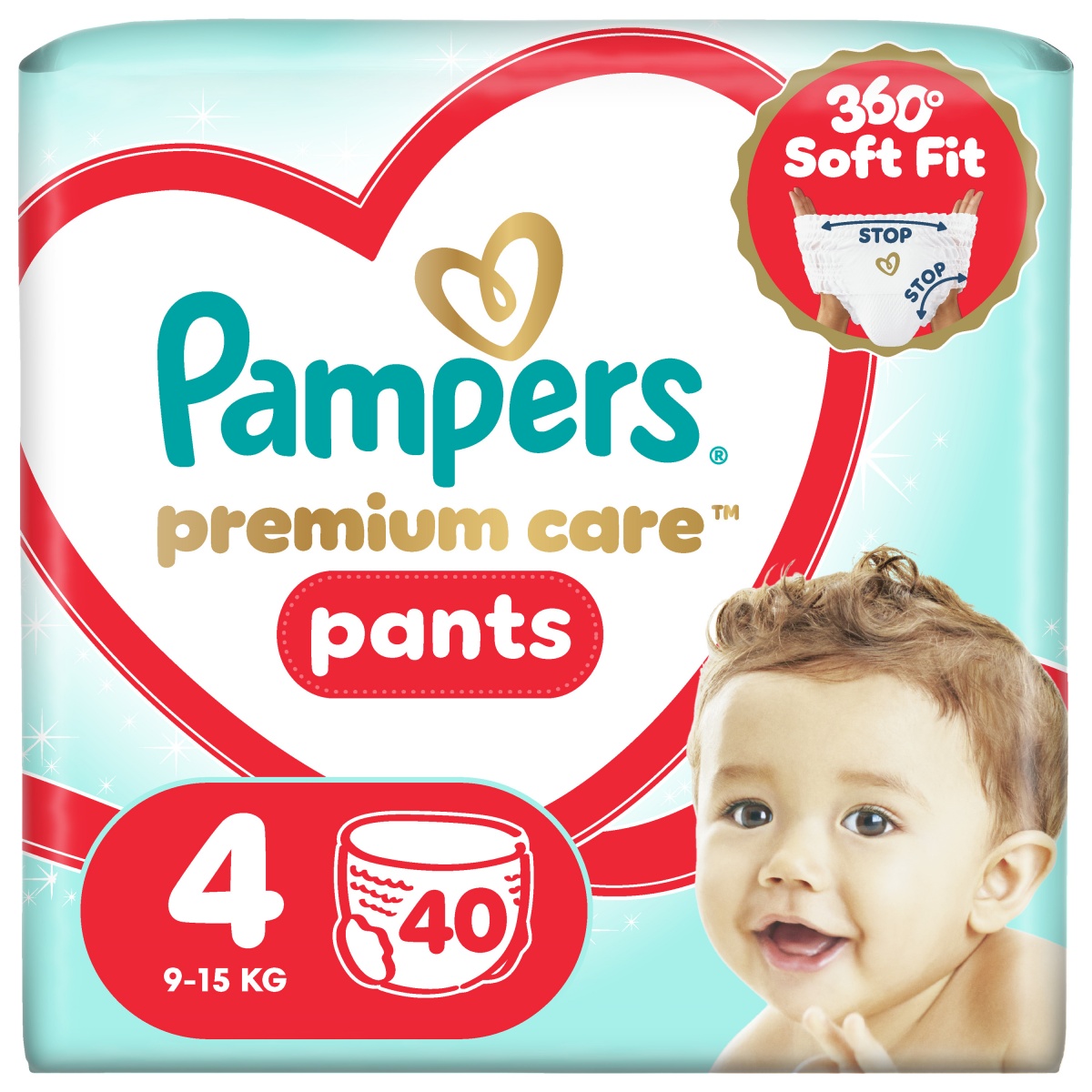Подгузники-трусики Pampers Premium Care Pants 4 9-15 кг 40 шт. — фото 1
