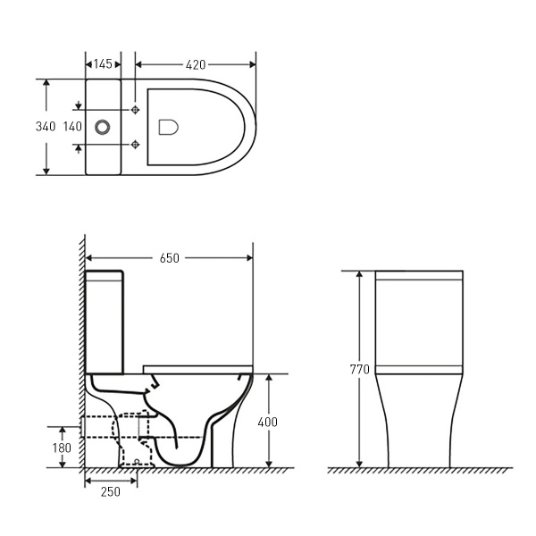 Унитаз-компакт VOLLE Cadiz Rimless нижний подвод с сиденьем Duroplast Slim slow-closing 1339.002000
