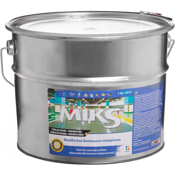Фарба MIKS Color для бетонних поверхонь сірий мат 12кг