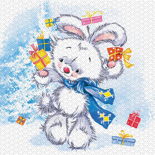 Салфетки столовые Silken Кот Кролик Микс 33х33 см 12 шт.