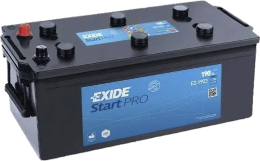Аккумулятор автомобильный EXIDE Start PRO 6СТ-190 (EG1903) 190Ah 1100A 12V «+» слева