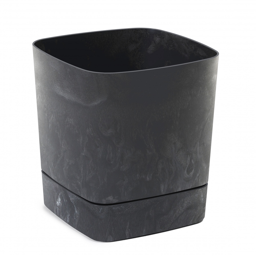 Вазон пластиковый пластик CLIMA квадратный гранитно-черный 8 л Lamela (9711420)