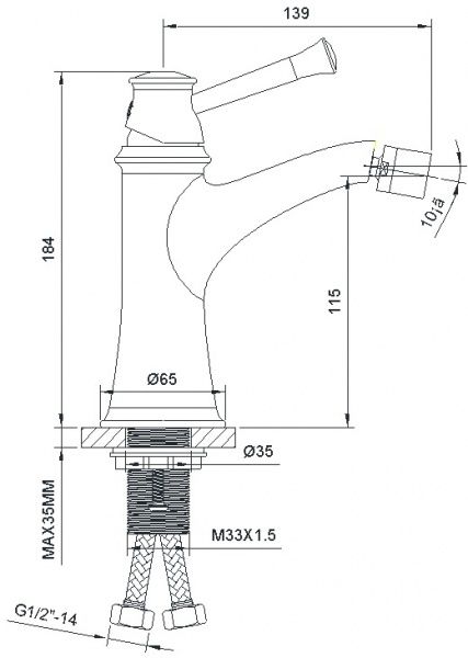 Смеситель для биде Imprese Podzima Zrala ZMK02170807