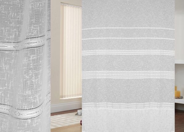 Ткань тюлевая під льон мережка білий 280см. 