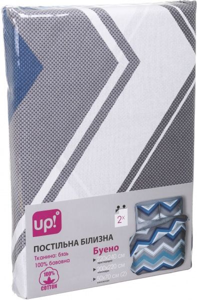 Комплект постельного белья Буэно 2 серый с синим UP! (Underprice) 