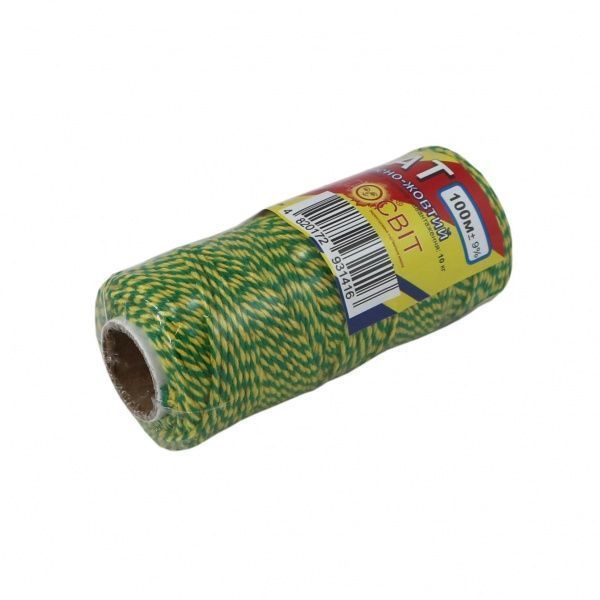 Шпагат Радосвіт бавовняний 500 текс 1,3 мм 100 м жовто-зелений 0,07 кг