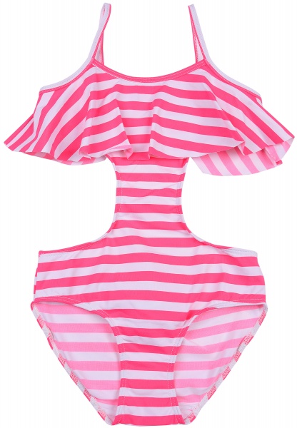 Купальник для дівчаток Bibo 9001 р.128 рожевий з білим 