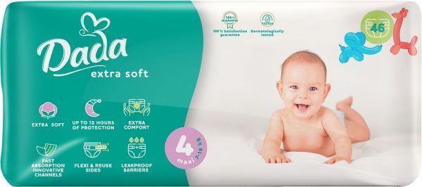 Підгузки Dada Extra Soft 4 Maxi 7-18 кг, 46 шт.