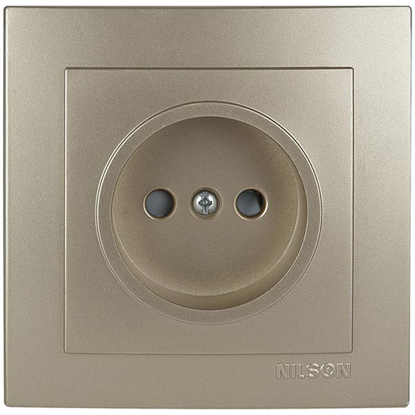 Розетка без заземлення Nilson Touran без шторок золотий