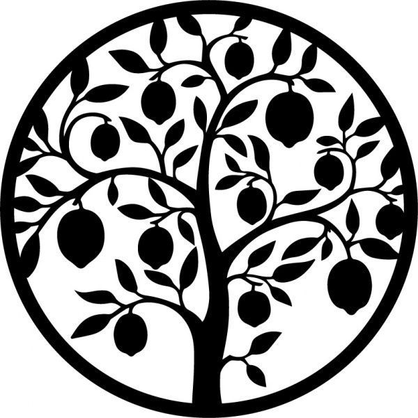 Панно Дерево лимон PN143 46x46 см чорний 