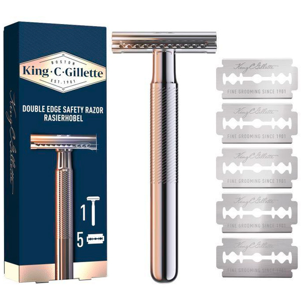 Станок для бритья GILLETTE King C. Gillette с 5 сменными лезвиями 1 шт.