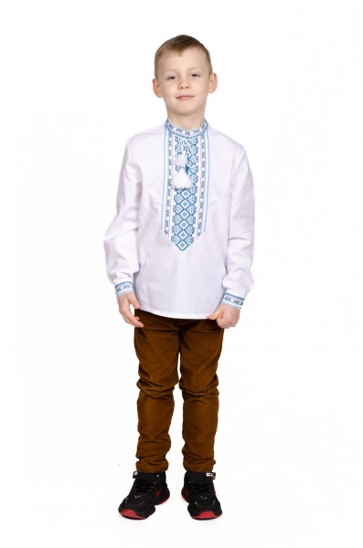 Вышиванка для мальчиков Эдельвика р.140 белый 365-21/09 