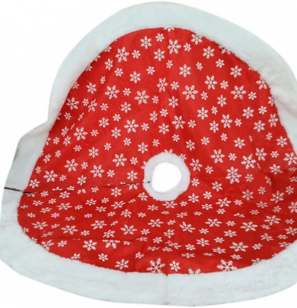 Килимок новорічний червоний в сніжинку 75 см 125225 